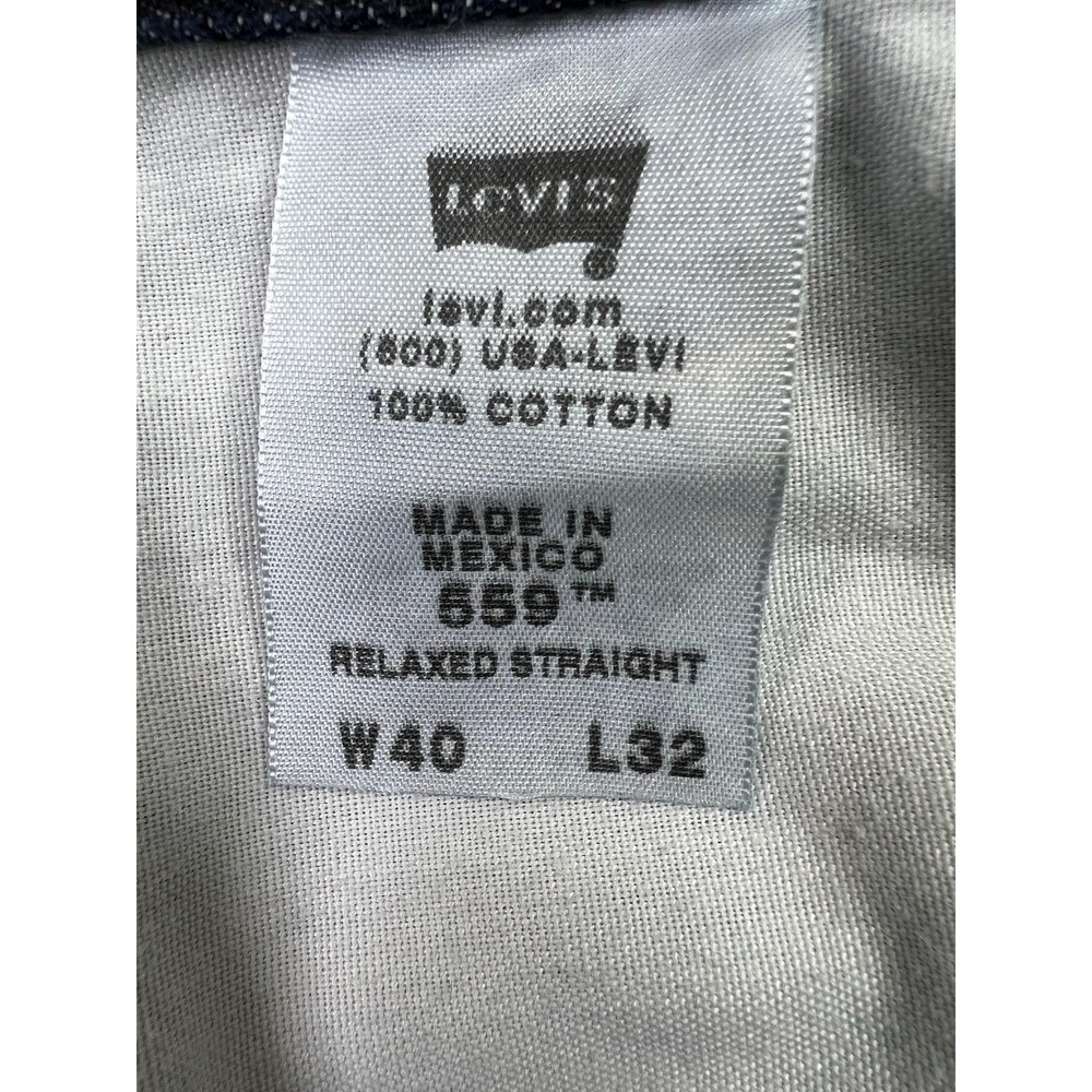 Levis 559 Jeans Mens 40x32 Blue Relaxed Straight Denim Pants Zip Fly 100% Cotton - Picture 9 of 15